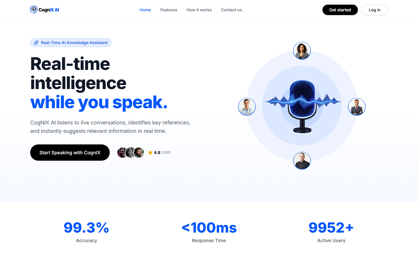 CognIX AI real-time knowledge assistant homepage